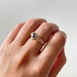 Yellow Gold Reversible Heart Ring from Prettybird